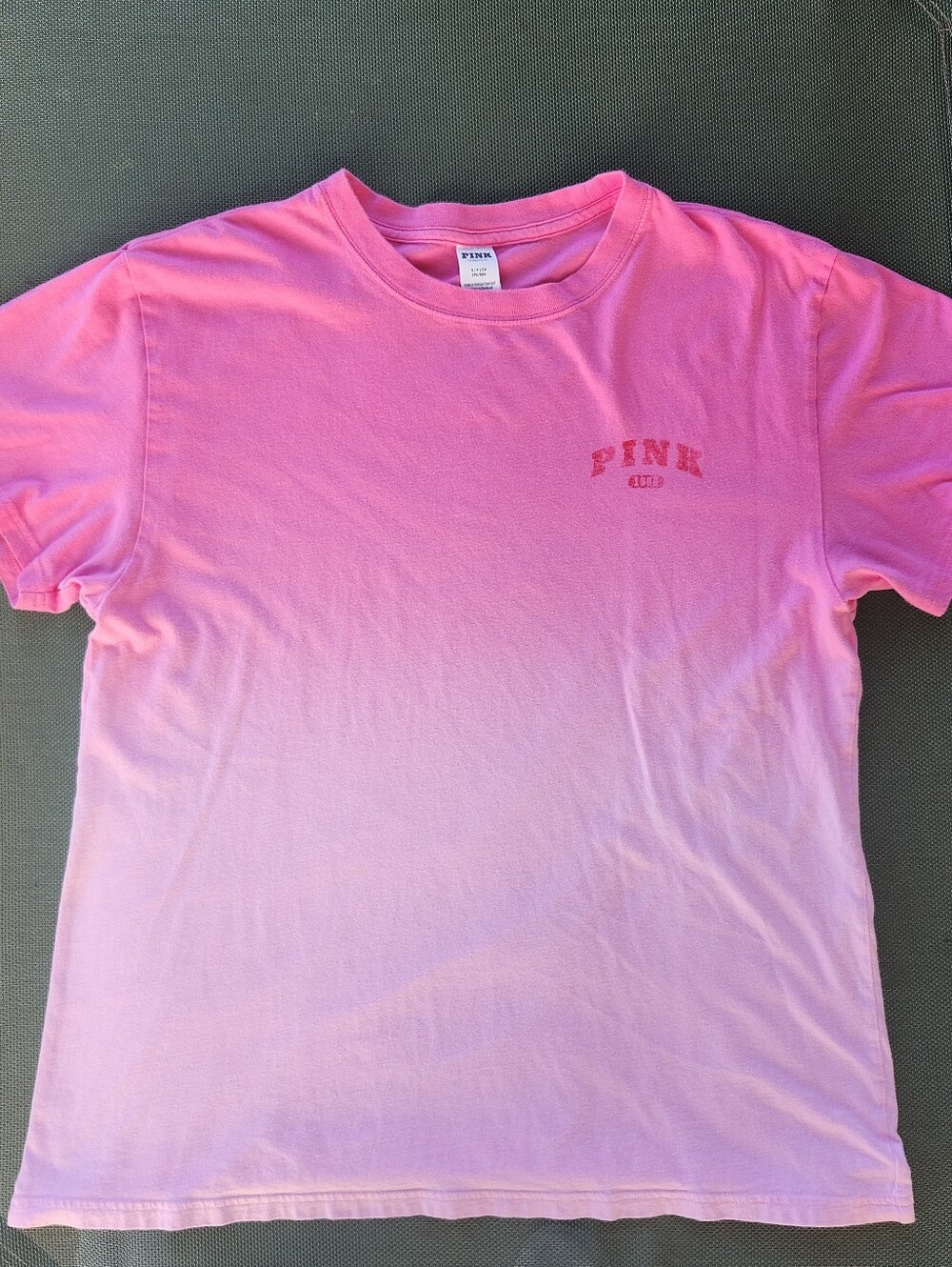 Victoria's Secret Pink Ombre Dip Dye SS Campus Tee Shirt Pink Lollipop Small